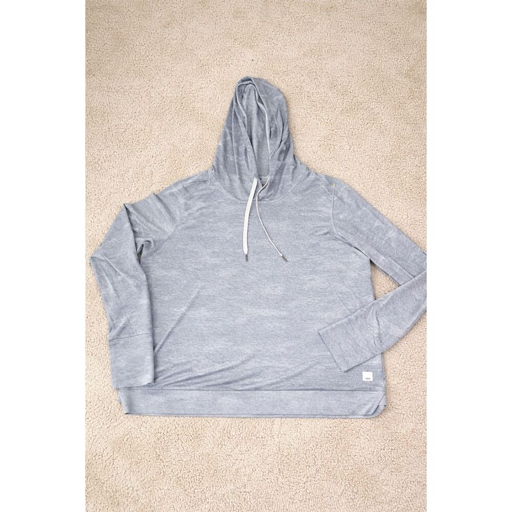 Vuori Performance Hoodie Large Gray Lightweight Pullover Athleisure